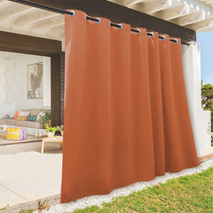 RYB HOME Extra Wide Outdoor Curtain Mecca Red front view
