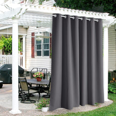 RYB HOME Outdoor Curtain 84"W x 84"L grey front view