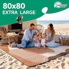 RYCHIC Extra Large Picnic Blanket folded and portable