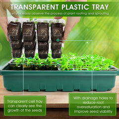 Ryscam Seed Starter Tray with seedlings and grow light