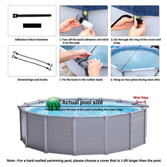 Safana 12FT Round Pool Cover laid over a swimming pool