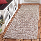 SAFAVIEH Courtyard Runner Rug Light Beige and Light Brown front view