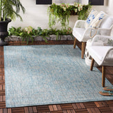 SAFAVIEH Outdoor Rug Aqua/Grey 2'7" x 5' front view