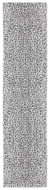 SAFAVIEH Washable Outdoor Rug 2'2" x 9' Runner in Grey and Black