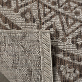 SAFAVIEH Washable Outdoor Rug 3' Square Light Beige and Light Brown front view