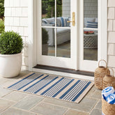 SAFAVIEH Washable Outdoor Rug in navy and beige front view