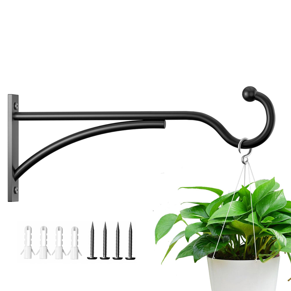 saffruff 11 Inch Heavy-Duty Metal Plant Hanger Hook in matte black