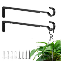saffruff 14 Inch Plant Hooks, black iron construction