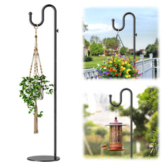 saffruff 74-inch Shepherds Hook Stand black model front view