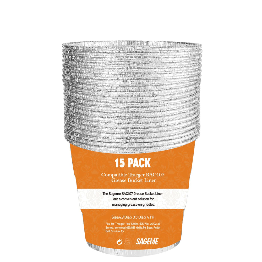 Sageme grease bucket liner pack of 15 front view