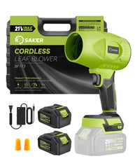 Saker Cordless Leaf Blower front view in olive green