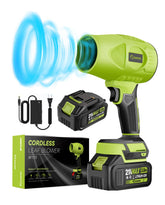Saker cordless leaf blower green model front view
