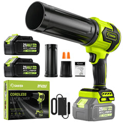 Saker cordless leaf blower light green model front view