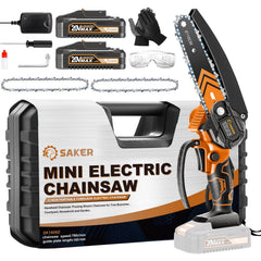 Saker Mini Chainsaw 6 Inch Orange front view