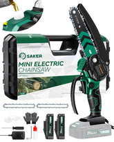 Saker Mini Chainsaw Cordless 6 Inch front view with ergonomic handle