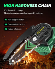 Saker Mini Chainsaw Electric side view showing the guide chain