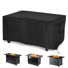 Saking rectangular fire pit cover black front view
