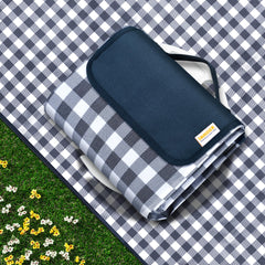 SAMSIER Outdoor Picnic Blanket Navy Blue front view 60"x80"