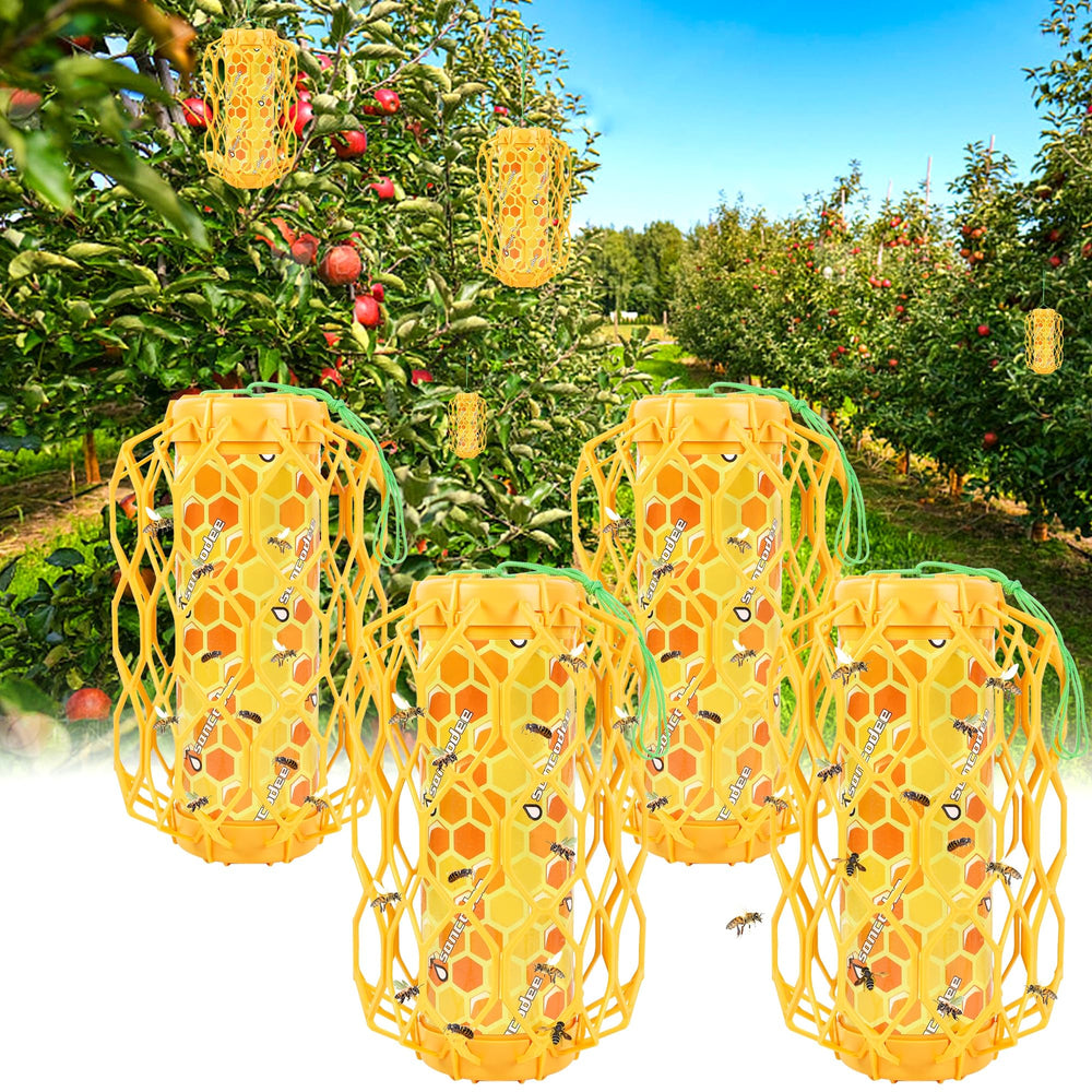 Sancodee 4 Pack Wasp Trap outdoor view in orange