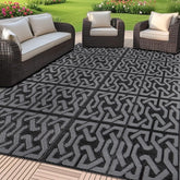 SAND MINE 5' x 8' reversible outdoor mat in black and grey