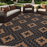 SAND MINE 5x8 ft Waterproof Outdoor Rug in black and brown