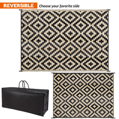 SAND MINE Outdoor Rug 9x12 ft on patio with furniture