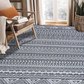 SAND MINE Reversible Mat 6' x 9' grey and white front view