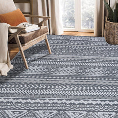 SAND MINE Reversible Mat 6' x 9' grey and white front view