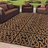 SAND MINE Reversible Outdoor Mat 5' x 8' Black & Brown front view