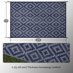 SAND MINE reversible rug on patio furniture setup