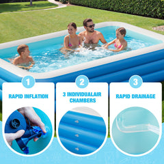 Sannwsg Inflatable Pool in a backyard setting