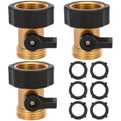 Sanpaint 3 Pack Brass Garden Hose Shut Off Valve front view