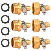 Sanpaint Brass Garden Hose Connector Repair Kit with connectors and clamps