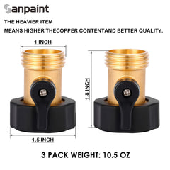 Sanpaint Brass Garden Hose Shut Off Valve in use with hose