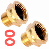 Sanpaint Garden Hose Adapter 3/4" GHT Female to 1/2" NPT Male Connector front view