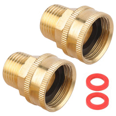 Sanpaint Garden Hose Adapter 3/4" GHT female to 1/2" NPT male, front view