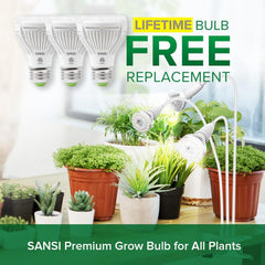 SANSI Grow Light in use with indoor plants