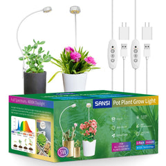 SANSI Grow Lights 5W pot clip on LED plant light in white