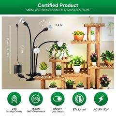 SANSI LED Grow Light 600W with gooseneck setup