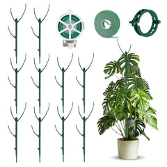 sanzkjic 10 pack stackable plant support stakes green