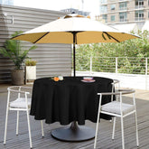 SARAFLORA 60-inch round black tablecloth front view