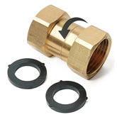 SARANICE heavy duty brass garden hose female to female adapter front view