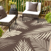sarben Outdoor Rug 9'x12' coffee beige palm leaf design