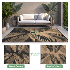 sarben outdoor rug back view showing double-sided pattern