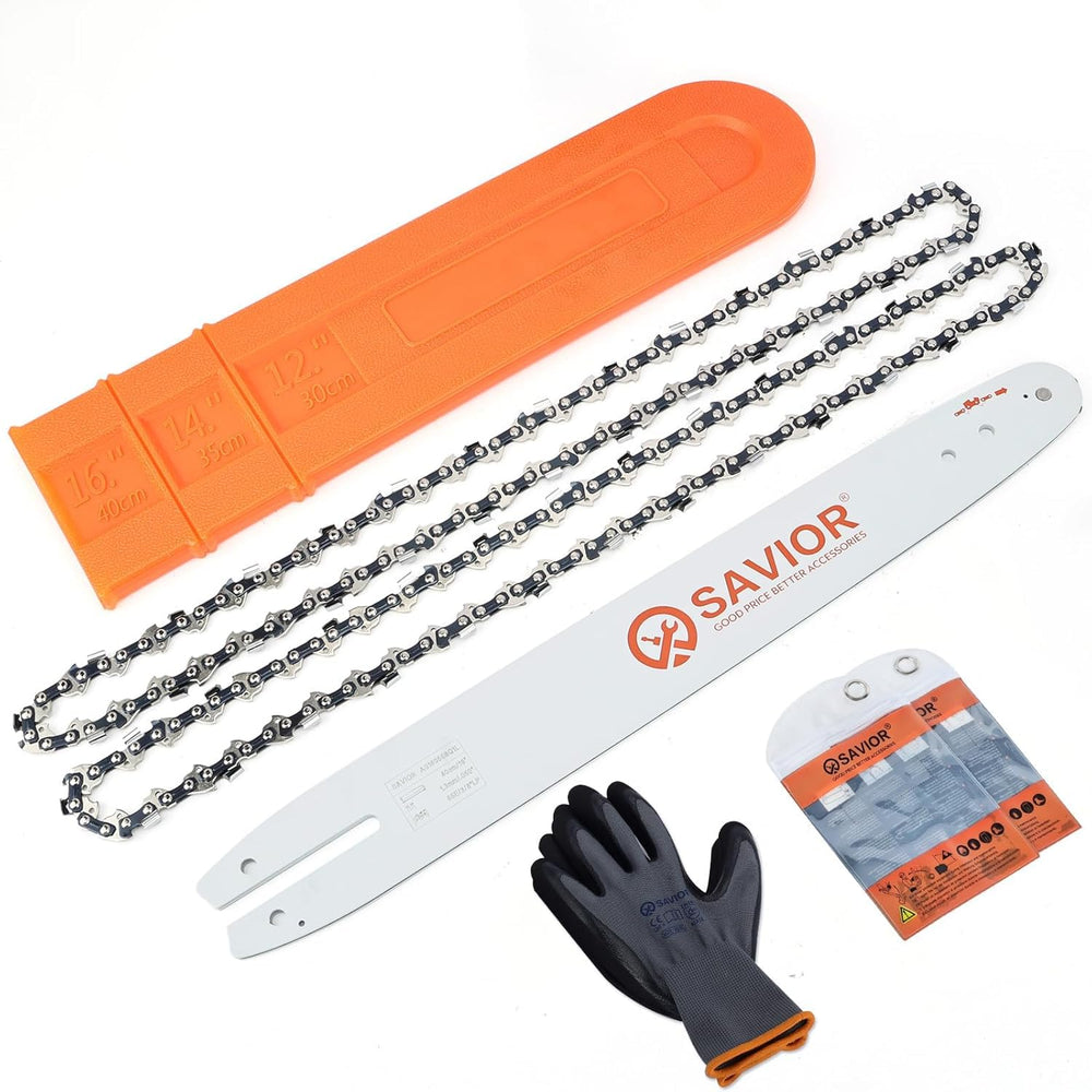 Savior 16" Chainsaw Bar and Chain Combo, front view