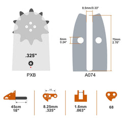 Savior 18-inch chainsaw bar and chain combo packaging