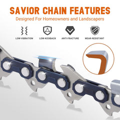 Savior 6-inch pruning saw chain side view showing details