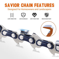 Savior 8 Inch Pole Saw Chain close-up of the chain links