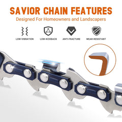 Savior chainsaw bar and two saw chains included