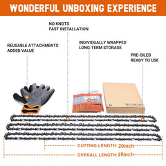 Savior chainsaw chain with protective oil